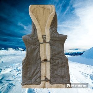 Faux Sherpa Hooded Girls Vest by Mudd